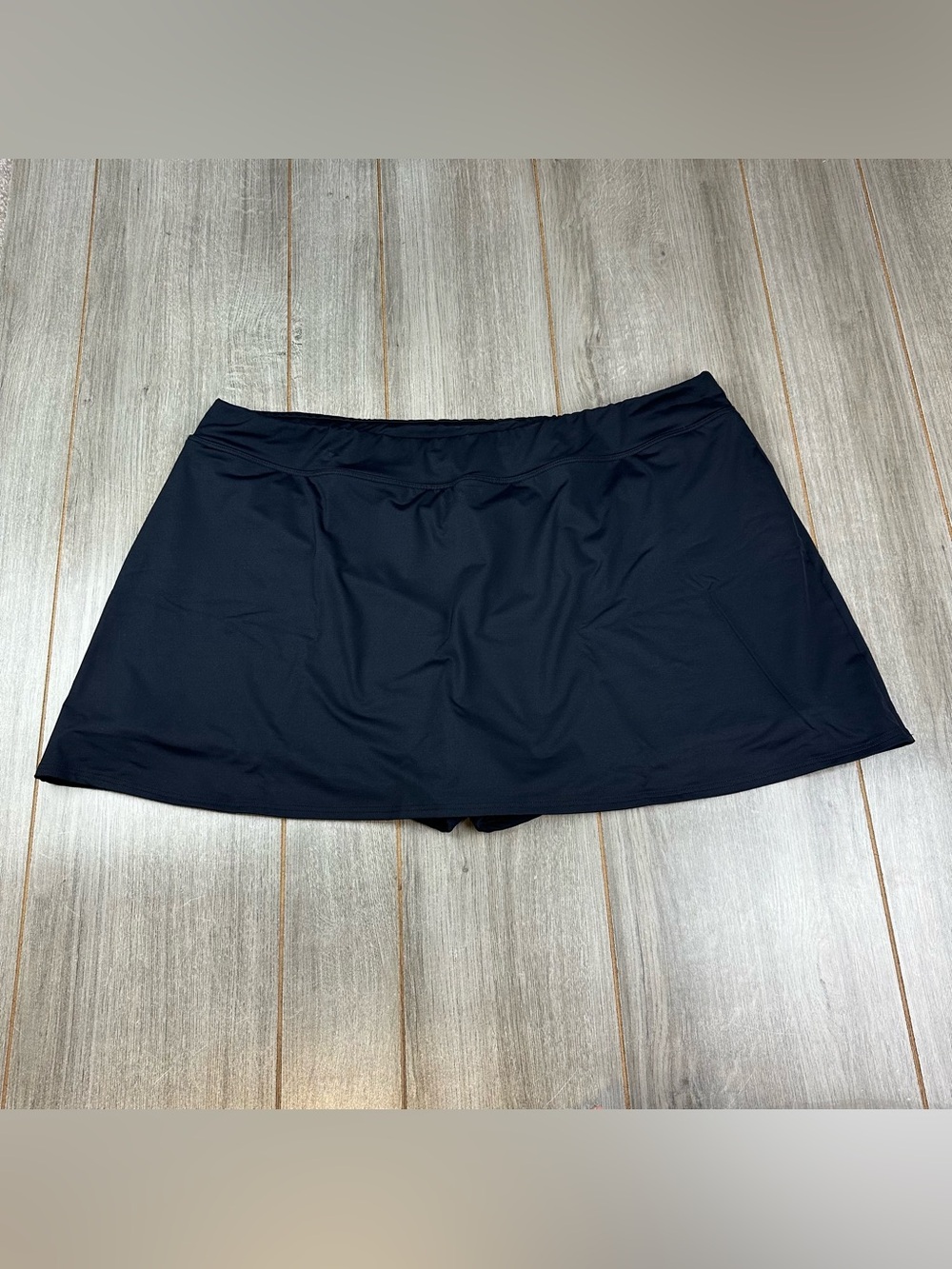 Lands End Swim Skirt Womens Plus Size 24W Mini Solid Black Modest Under Shorts